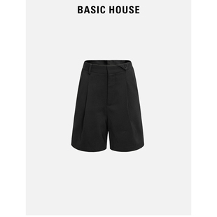 新款 子 百家好黑色高腰短褲 Basic 女2025夏季 五分褲 House 直筒西裝