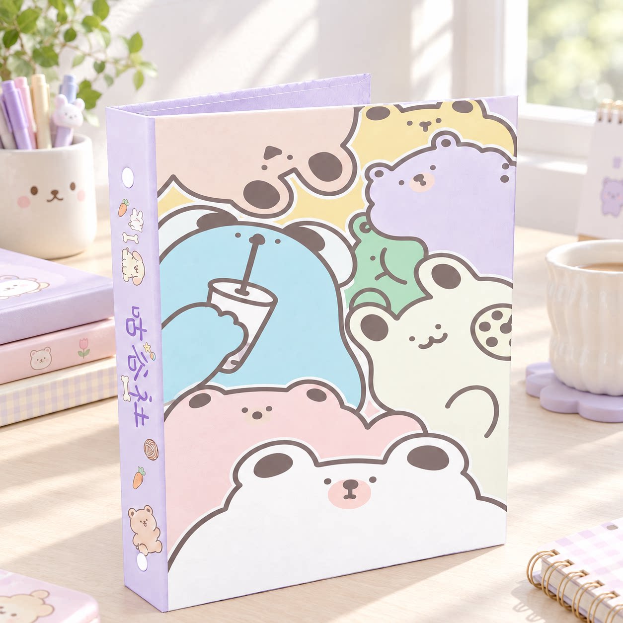 厚款彩色小熊多孔插页相册