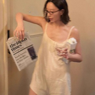 大码 韩系简约花边吊带睡衣女夏天新款 性感露背睡裙家居服短裙子