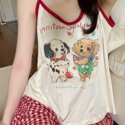 吊带睡衣女夏季短裤家居服套装
