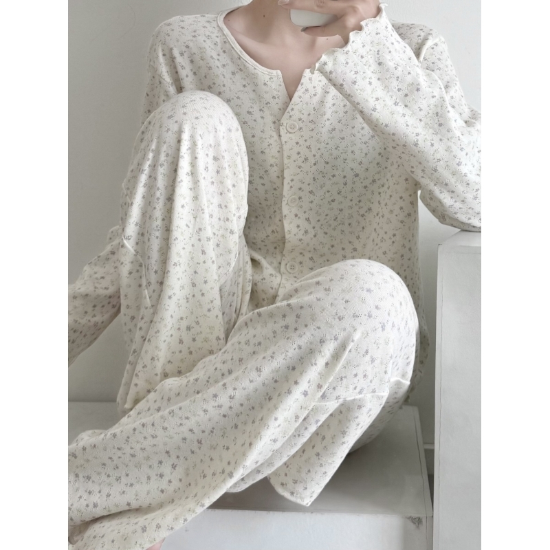 长袖睡衣女春秋可外穿家居服套装