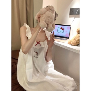夏日网红风卡通可爱HelloKitty无袖 家居服长裙 睡裙女夏季 2025新款