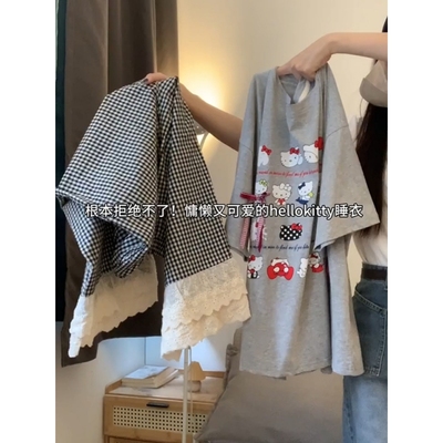 短袖睡衣女春夏长裤子家居服套装