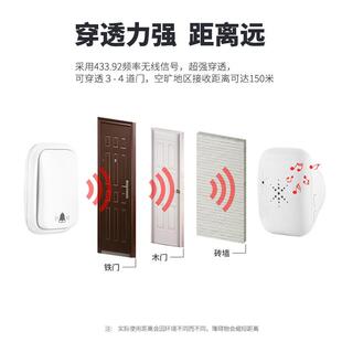 厂电家销门铃无线门铃音门铃插铃直文光汇自发电门门铃老人紧急呼