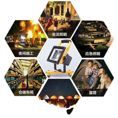 LED充电明光灯户外防工水地投照灯家用应急灯便中性携式手提探照