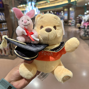 上海迪士尼国内代购2025年款毕业纪念礼物维尼公仔史迪仔毛绒玩偶
