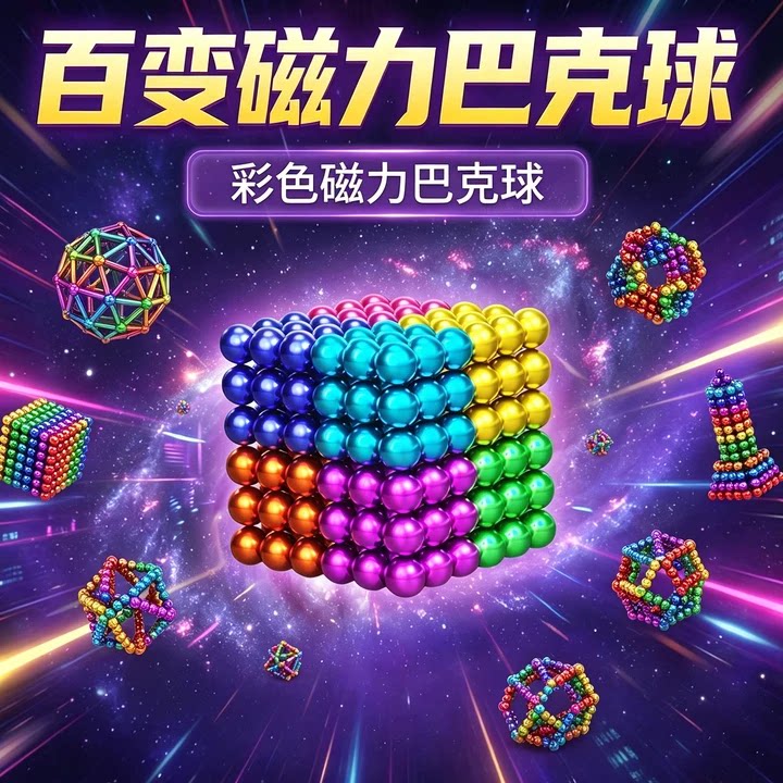 彩色磁力球1000颗益智解压玩具