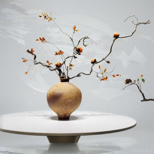 新中式日式侘寂风仿真花摆件禅意茶室高级感花艺餐桌绿植假花摆设