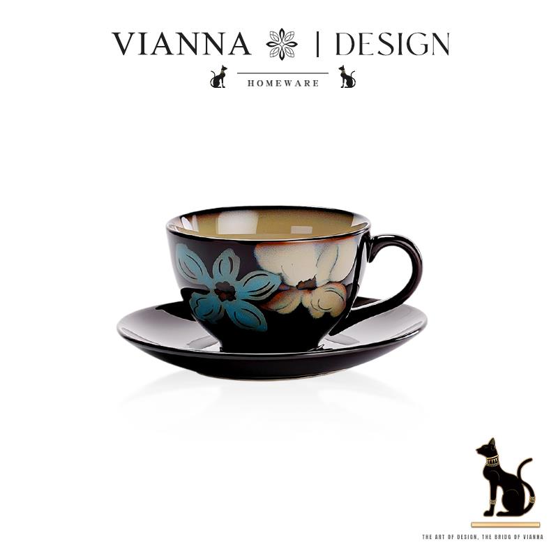 VIANNA丨覆花·STAA中古咖啡杯碟套装陶瓷马克水杯精致下午茶杯子