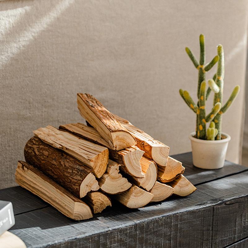 侘寂风壁炉真火木柴乔迁装饰摆件