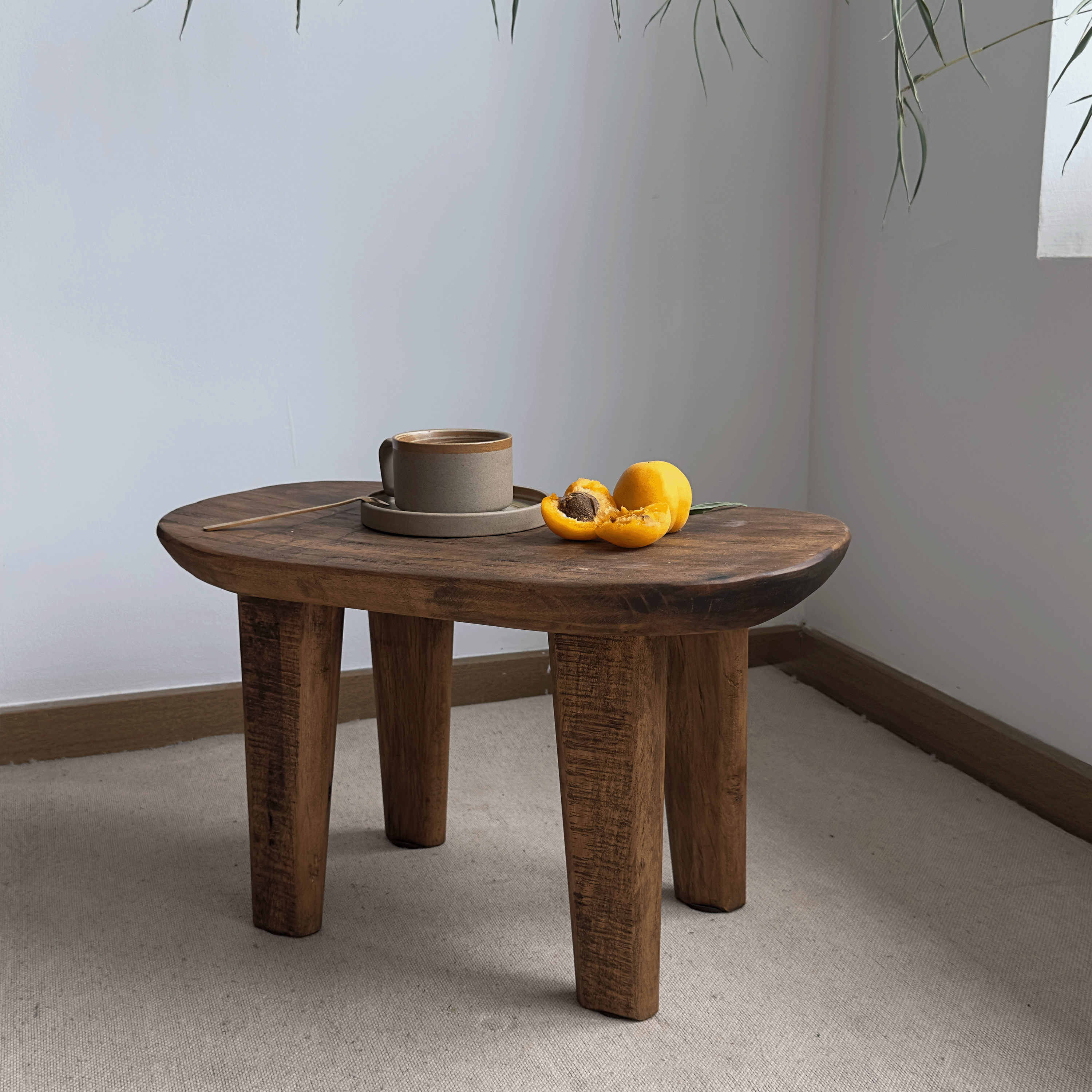 侘寂风实木茶几凳子矮凳家用小边几多功能花凳民宿做旧创意木凳子