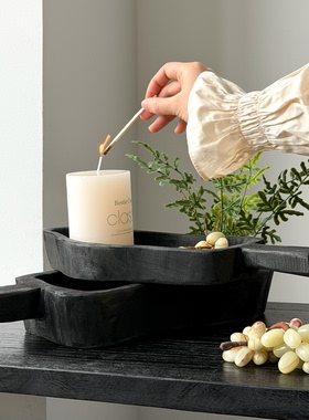 侘寂风香薰蜡烛托盘组合套装摆件