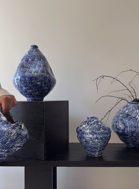 侘寂风中式陶瓷花瓶禅意家居饰品