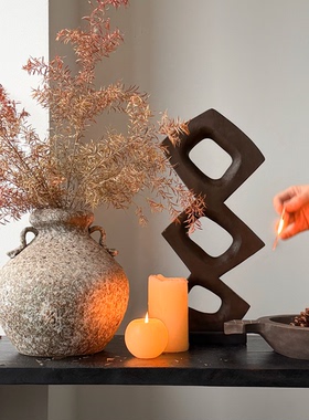 实木双耳托盘木质装饰盘干果摆件