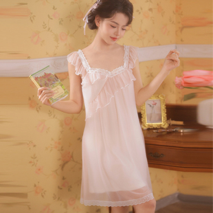 宫廷风莫代尔女士蕾丝吊带睡裙女款 小个子睡衣夏 2025新款 性感短款