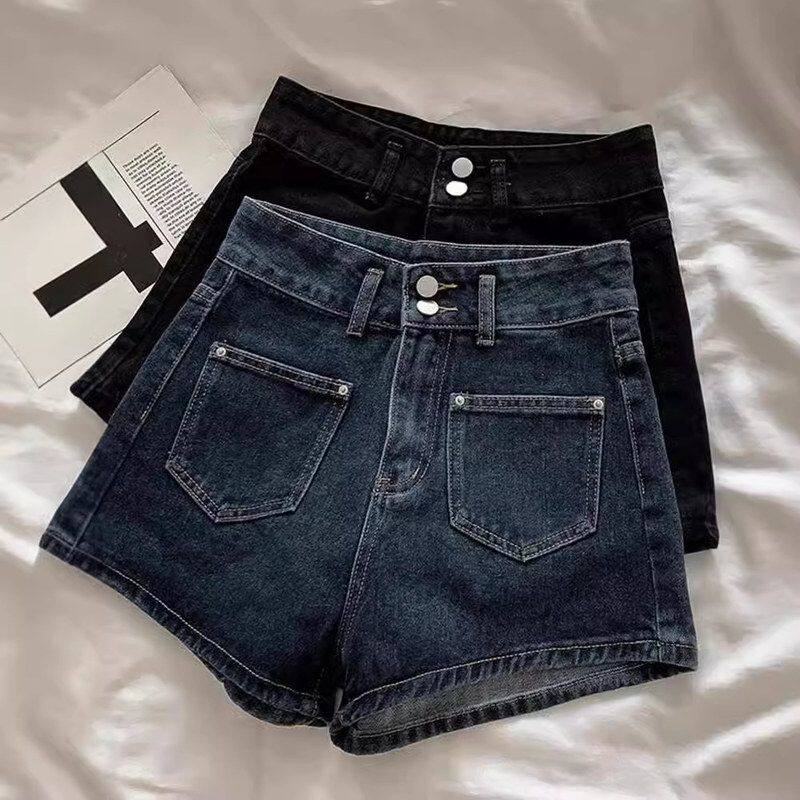 十三行复古港风辣妹牛仔短裤女2024夏季新款高腰显瘦百搭阔腿裤潮