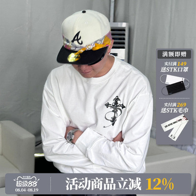 SmallTownKid黑白十字架长袖T恤
