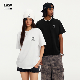 STK SmallTownKid美式复古经典字母LOGO刺绣小标短袖T恤男女TEE