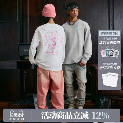 SmallTownKid圆形排版长袖T恤