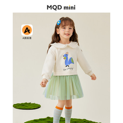 MQDmini女童秋装儿童长袖连衣裙