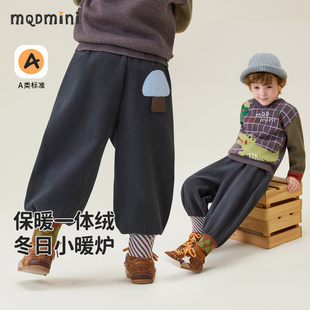 冬男童保暖卫裤 子2025新款 MQDmini儿童加绒裤 休闲长裤 灯笼裤