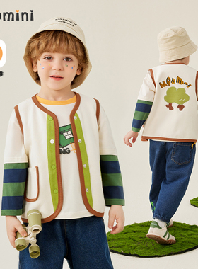 MQDmini儿童马甲薄款外穿宝宝背心男童2025秋季新款坎肩秋装童装