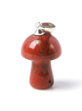 天然红竹石蘑菇吊坠有金点女石英质玉挂件941
