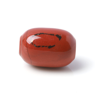 天然水晶红竹石单珠红碧玉有金点一物一图375