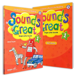 原版Sounds great 1级小学英文音标字母发音Compass phonics自然拼读英语教材26个字母发音系列 儿童启蒙字母发声语音英语培训教材