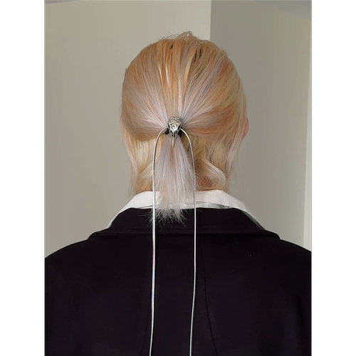 设计手工制作金属鸦骨丝带流苏简约百搭日常发绳