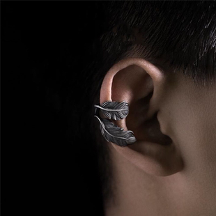 银术原创|《羽毛》耳夹无耳洞男生耳骨夹女高级感男士中性