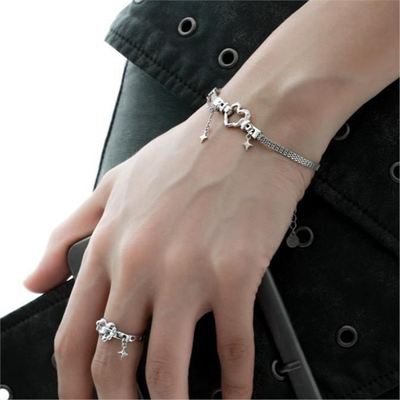 心迹手链不掉色原创小众设计冷淡高级感甜酷爱心手镯