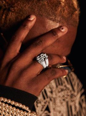 GLACIERBOY ICED OUT $SIGN RING 美金符号满钻戒指 嘻哈hiphop男