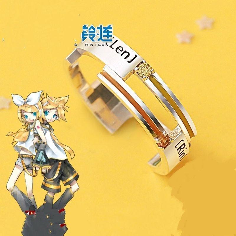 ins新款初音镜音双子戒指次元动漫周边镜音铃连指环饰品