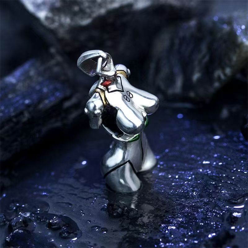 【1566人收藏】手午凌波丽战斗服吊坠项链把玩男贴金宝石珐琅ins