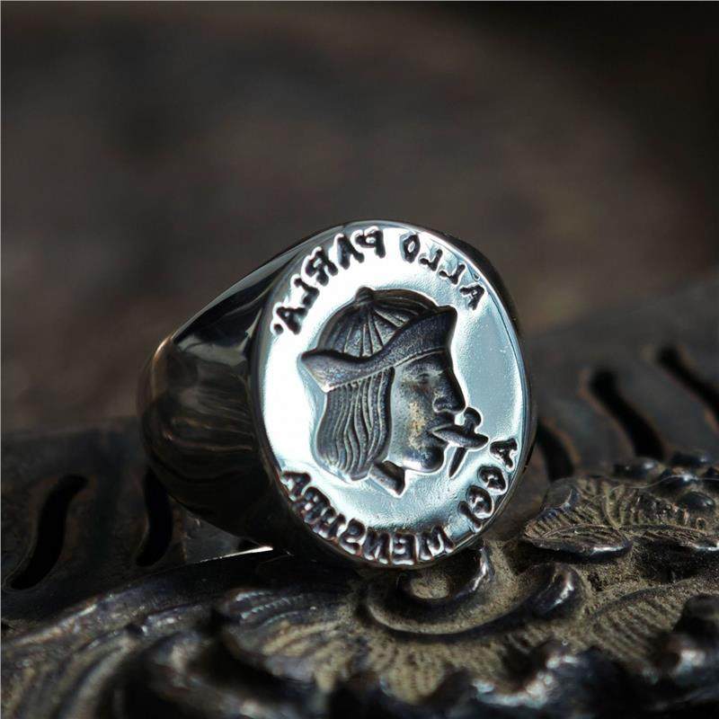 复古风谨言慎行印章戒指 个性款做旧饰品指环,模玩/动漫/周边/娃圈三坑/桌游,动漫手表/项链/饰品,淘宝优惠券,粉丝福利购,淘宝优惠卷