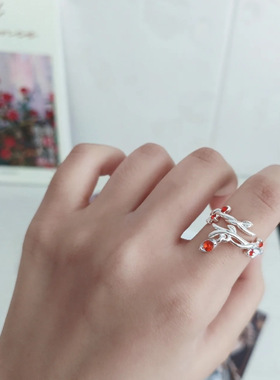 我只喜欢你的人设博库玫瑰戒指博库同款衍生藤蔓指环生日礼物