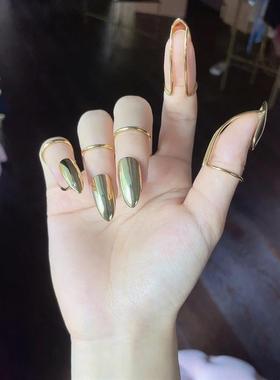 高级金属指甲套戒指ins穿戴美甲戒指套小众设计个性独特夸张配饰
