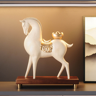 中式轻奢马上有钱马摆件办公室装饰品玄关客厅电视柜乔迁开业礼物