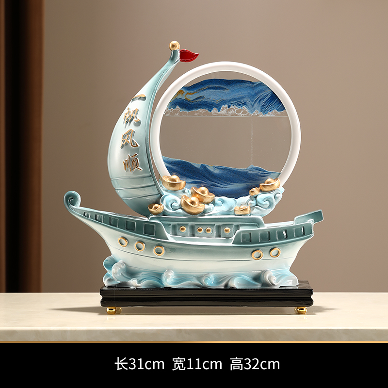 招财鹿解压沙漏流沙画摆件事事如意柿子高档客厅酒柜电视柜装饰品