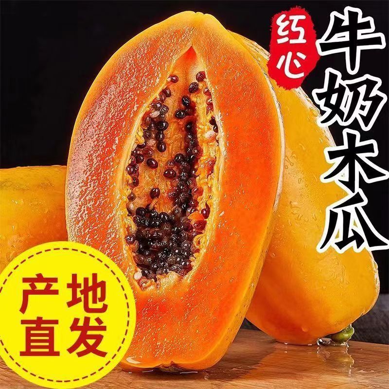 牛奶冰糖红心木瓜下奶新鲜水果整箱青皮番个大产妇水果冰糖心
