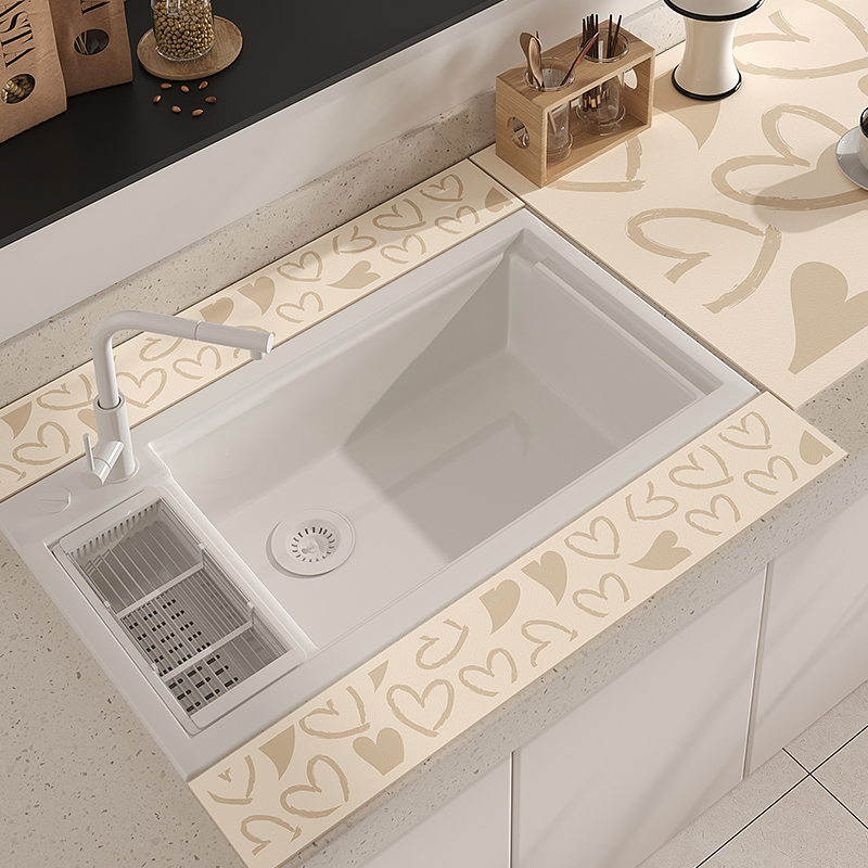 厨房吸水垫硅藻泥长条窄边沥水垫水龙头挡水条台面浴室杯垫卫生间