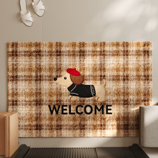 入户门地垫卡通狗狗家用耐脏玄关大门口进门脚垫防滑除尘耐磨地毯