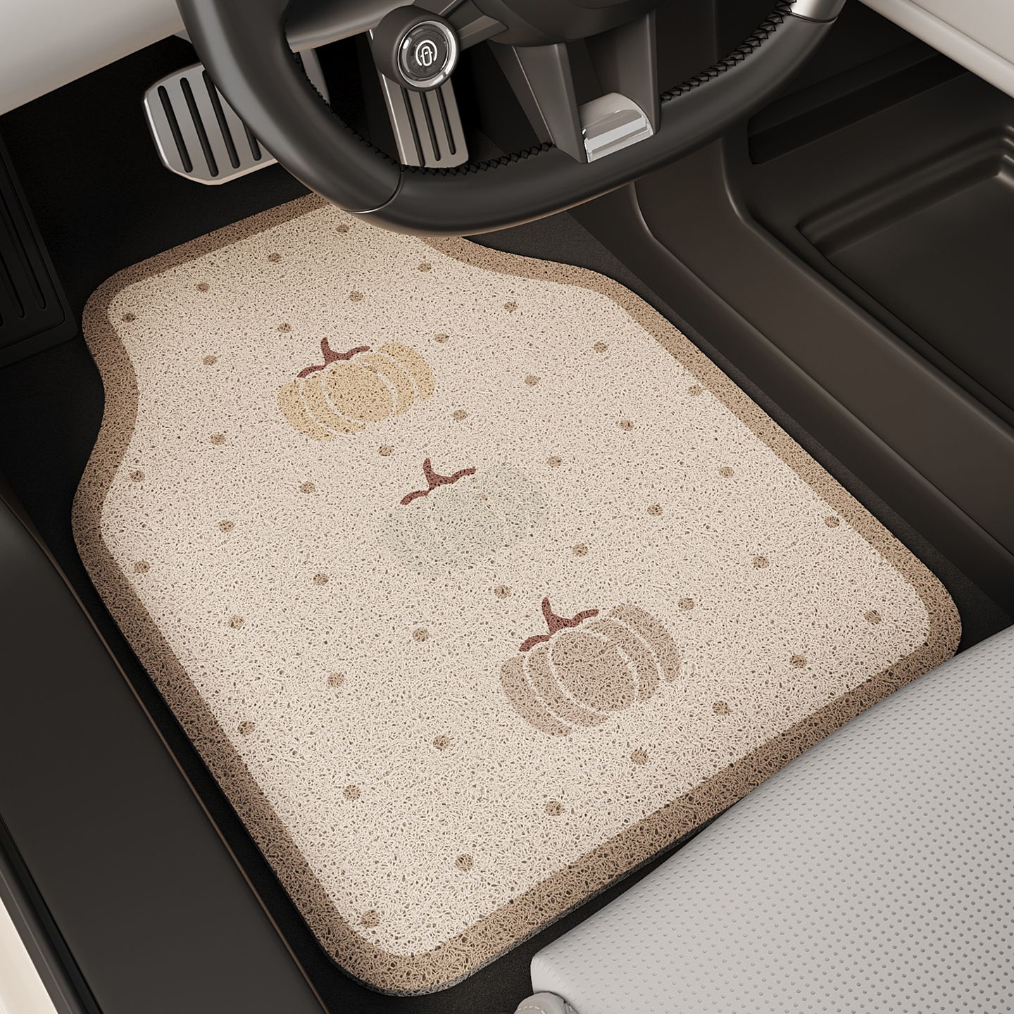 汽车脚垫丝圈主驾驶单片女生车内装饰品卡通小轿车通用专用保护垫