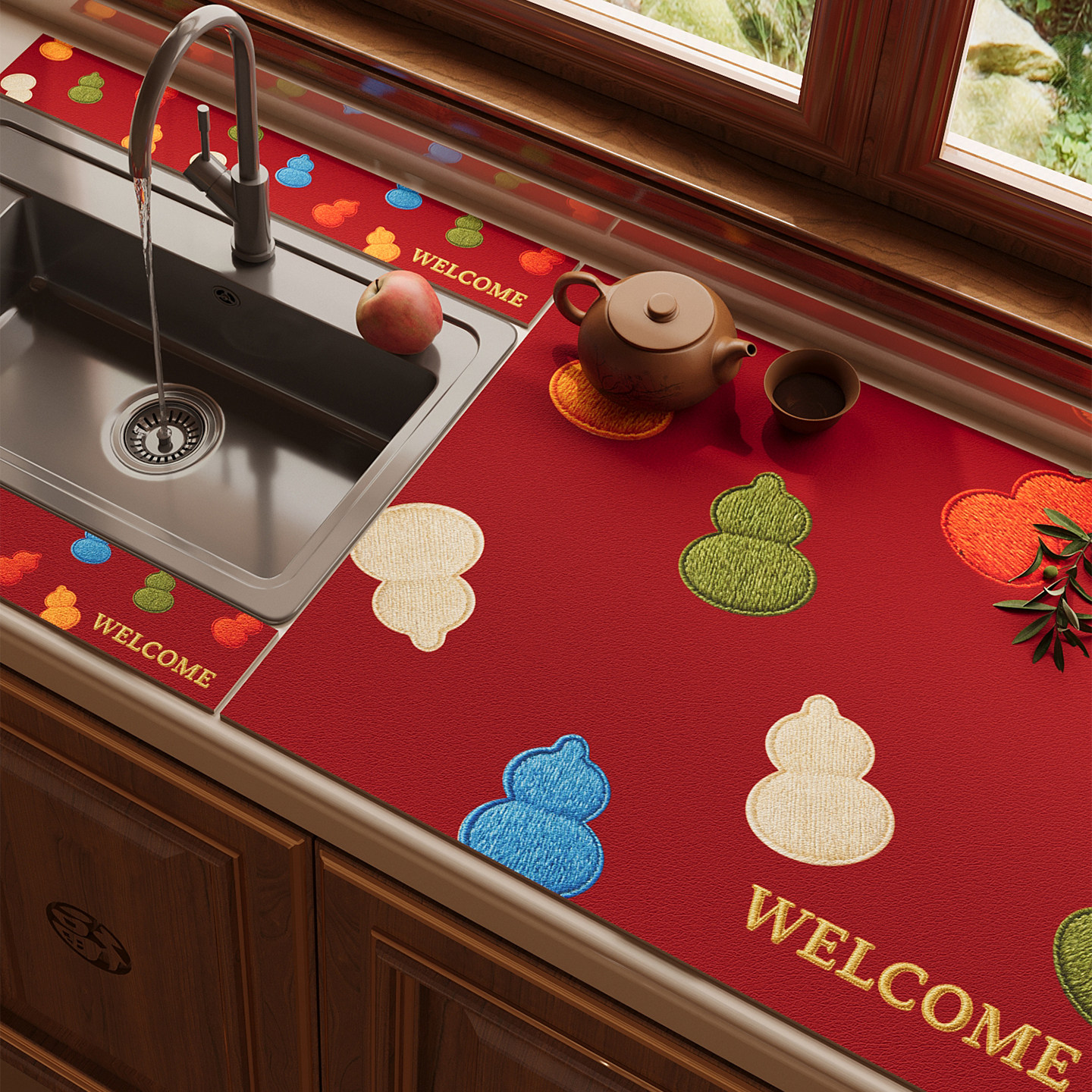 水龙头窄边沥水垫吸水垫厨房硅藻泥洗手台免洗可擦台面垫耐磨耐脏,居家布艺,厨房地垫,淘宝优惠券,粉丝福利购,淘宝优惠卷