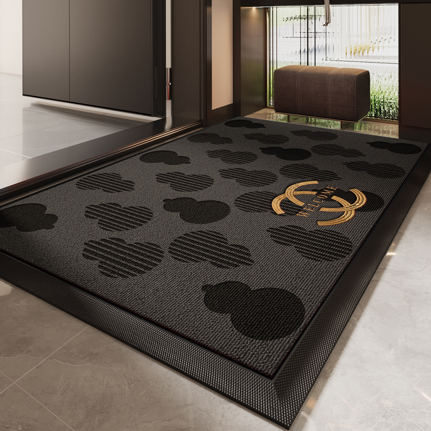 入户门地垫2025新款灰色进门脚垫