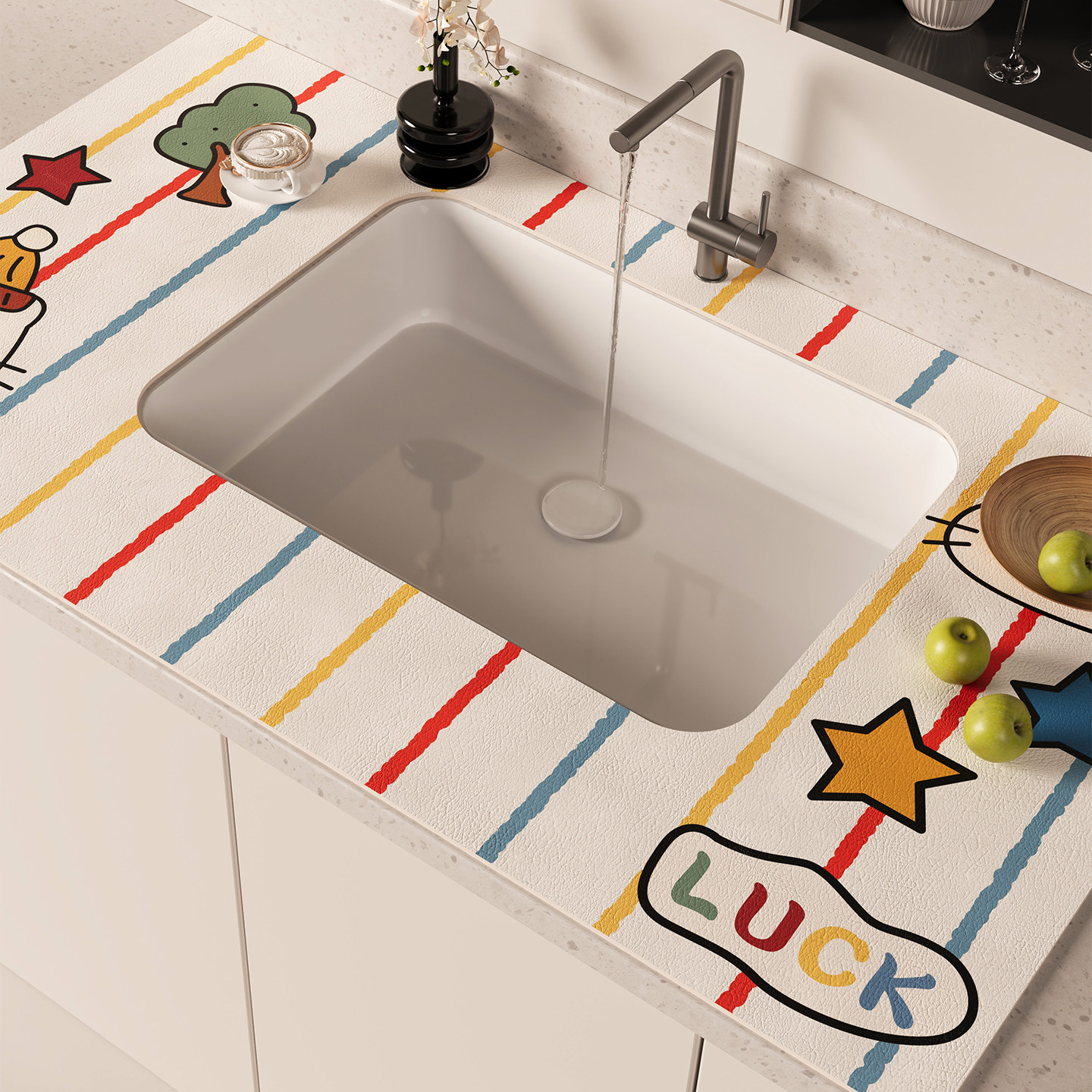 厨房水龙头免洗可擦硅藻泥垫