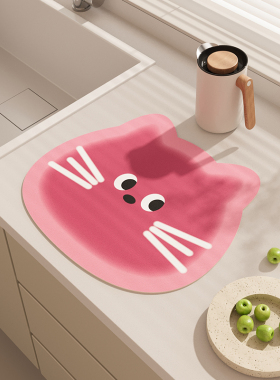 厨房台面垫硅藻泥吸水垫洗手台卫生间厨具隔热碗盘杯子免洗干燥垫