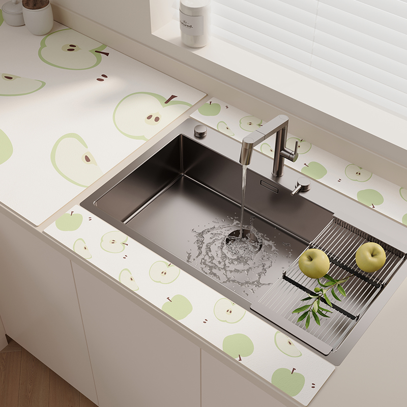 厨房水龙头硅藻泥台面垫吸水垫水槽窄边免洗防溅沥水垫长条防滑垫