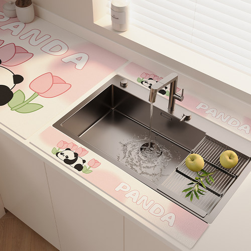 厨房防溅水软硅藻泥沥水垫洗手台